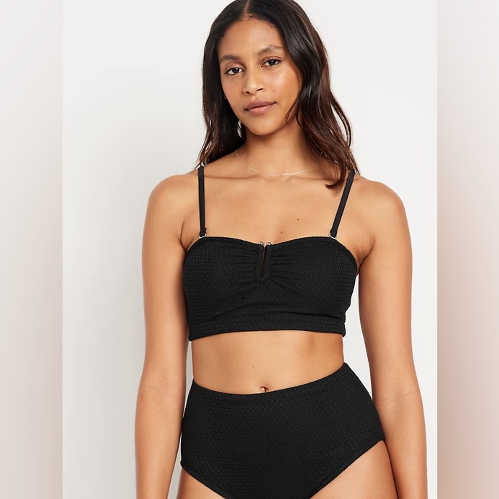 Old Navy 2 Piece High-Waisted Crochet Bandeau Bikini Set Swimsuit